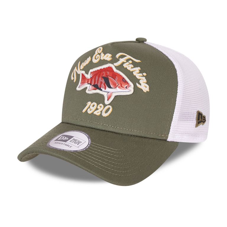 Gorras New Era Truckers Verdes - New Era Fishing Khaki 72649FALG